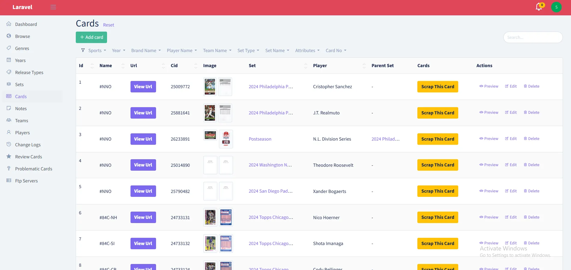 Trading Card Management System